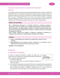 Actividad 1: Tomar decisiones en contexto de AFP y jubilación Actividad 1: Tomar decisiones en contexto de AFP y jubilación