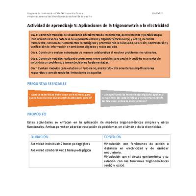 Actividad de aprendizaje 5: Aplicaciones de la trigonometría a la electricidad Actividad de aprendizaje 5: Aplicaciones de la trigonometría a la electricidad