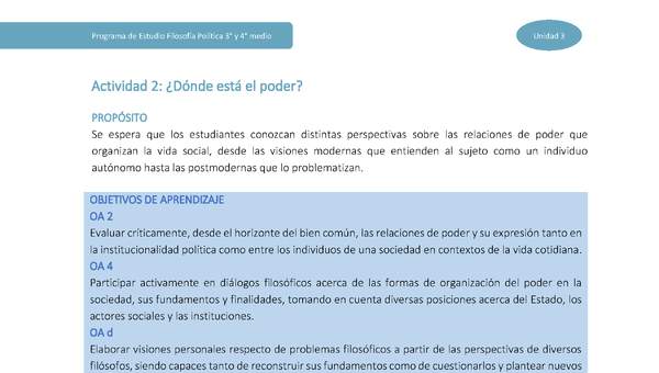 Actividad 2: ¿Dónde está el poder? Actividad 2: ¿Dónde está el poder?