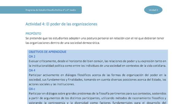 Actividad 4: El poder de las organizaciones Actividad 4: El poder de las organizaciones