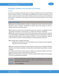 Actividad 4: Desafíos socionaturales en el tiempo Actividad 4: Desafíos socionaturales en el tiempo