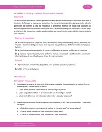 Actividad 2: Rotar y trasladar formas en el espacio Actividad 2: Rotar y trasladar formas en el espacio