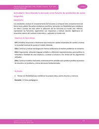 Actividad 2: Describiendo la derivada como función de pendientes de rectas tangentes Actividad 2: Describiendo la derivada como función de pendientes de rectas tangentes
