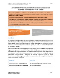 Actividad de aprendizaje 5: Derivadas como funciones que describen las tendencias de un cambio Actividad de aprendizaje 5: Derivadas como funciones que describen las tendencias de un cambio