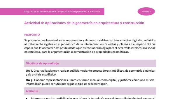 Actividad 4: Aplicaciones de la geometría en arquitectura y construcción Actividad 4: Aplicaciones de la geometría en arquitectura y construcción