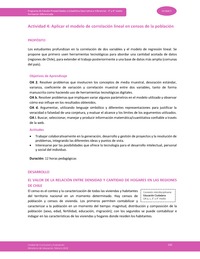 Actividad 4: Aplicar el modelo de correlación lineal en censos de la población Actividad 4: Aplicar el modelo de correlación lineal en censos de la población