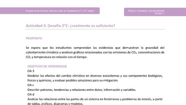 Actividad 3 - Desafío 2°C: ¿realmente es suficiente? Actividad 3 - Desafío 2°C: ¿realmente es suficiente?