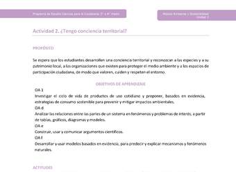 Actividad 2: ¿Tengo conciencia territorial? Actividad 2: ¿Tengo conciencia territorial?