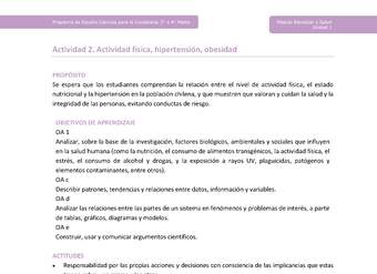 Actividad 2: Actividad física, hipertensión, obesidad Actividad 2: Actividad física, hipertensión, obesidad