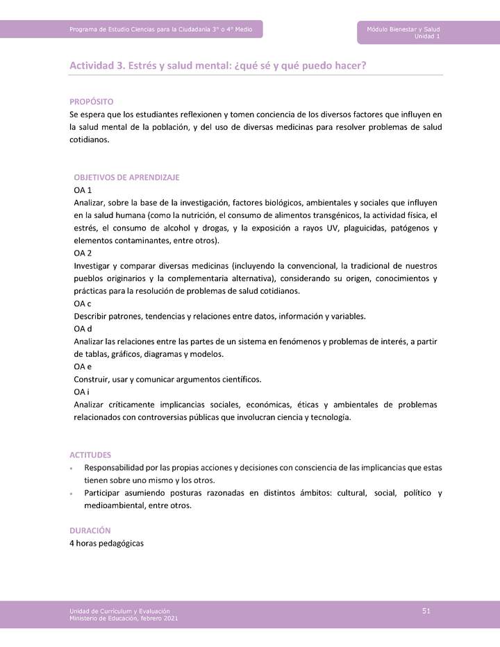 Actividad 3: Estrés y salud mental: ¿qué sé y qué puedo hacer? Actividad 3: Estrés y salud mental: ¿qué sé y qué puedo hacer?