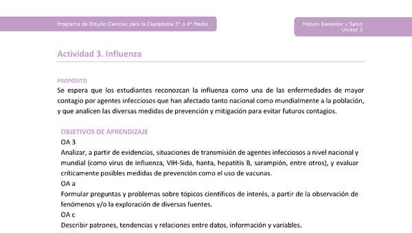 Actividad 3: Influenza Actividad 3: Influenza