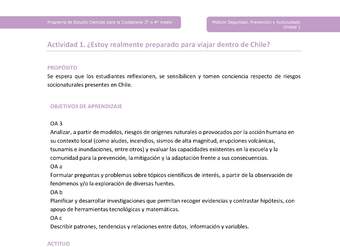 Actividad 1: ¿Estoy realmente preparado para viajar dentro de Chile? Actividad 1: ¿Estoy realmente preparado para viajar dentro de Chile?