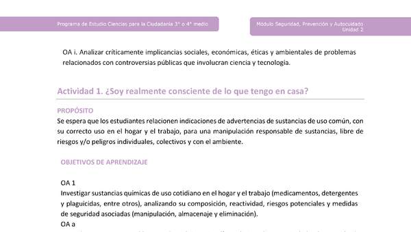 Actividad 1: ¿Soy realmente consciente de lo que tengo en casa? Actividad 1: ¿Soy realmente consciente de lo que tengo en casa?