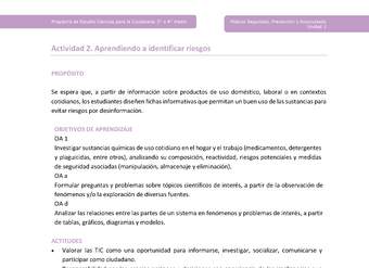 Actividad 2: Aprendiendo a identificar riesgos Actividad 2: Aprendiendo a identificar riesgos