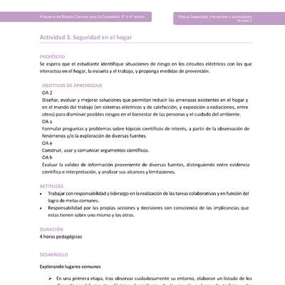 Actividad 3: Seguridad en el hogar Actividad 3: Seguridad en el hogar