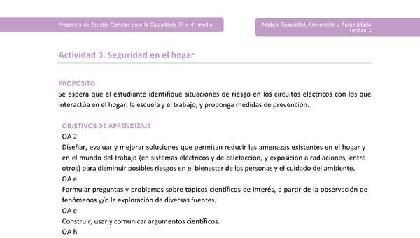 Actividad 3: Seguridad en el hogar Actividad 3: Seguridad en el hogar