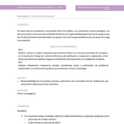 Actividad 4: ¿Conexión a tierra? Actividad 4: ¿Conexión a tierra?