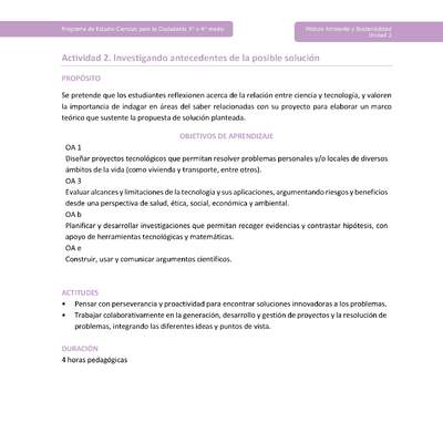 Actividad 2: Investigando antecedentes de la posible solución Actividad 2: Investigando antecedentes de la posible solución