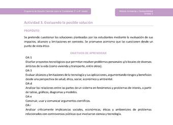 Actividad 3: Evaluando la posible solución Actividad 3: Evaluando la posible solución