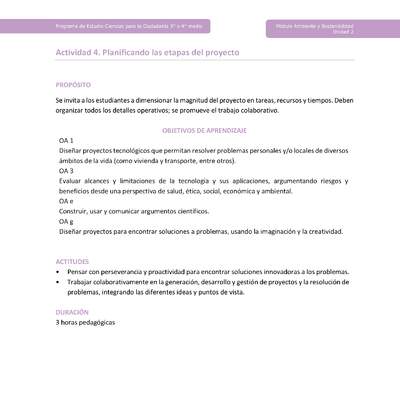 Actividad 4: Planificando las etapas del proyecto Actividad 4: Planificando las etapas del proyecto