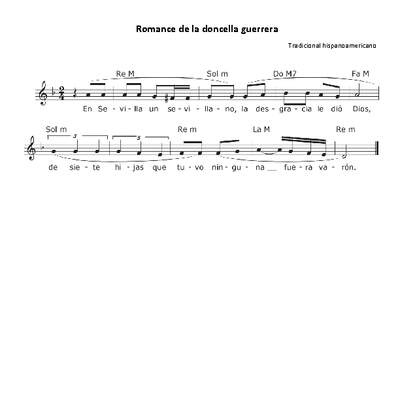 Romance de la doncella guerrera Romance de la doncella guerrera