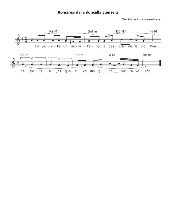 Romance de la doncella guerrera Romance de la doncella guerrera