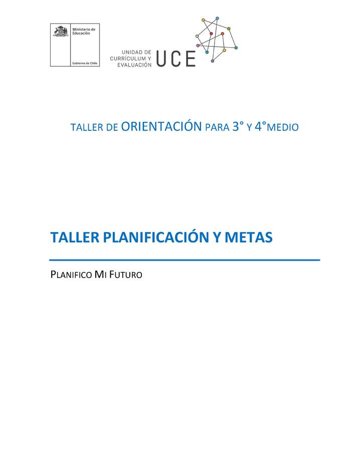 Taller Planificación y metas Taller Planificación y metas