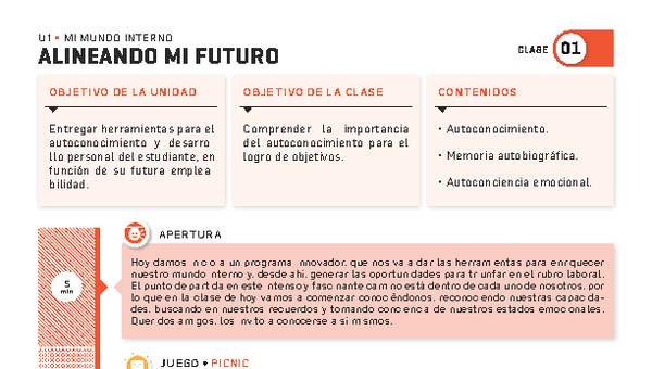 Guía 1. Mi mundo interno. "Alineando mi futuro" Guía 1. Mi mundo interno. "Alineando mi futuro"