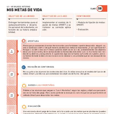 Guía 8. Mi mundo interno. Mis metas de vida Guía 8. Mi mundo interno. Mis metas de vida