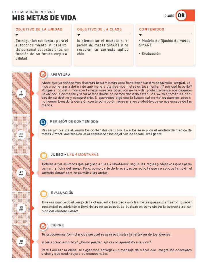 Guía 8. Mi mundo interno. Mis metas de vida Guía 8. Mi mundo interno. Mis metas de vida