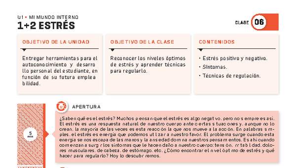 Guía 6. Mi mundo interno. 1 + 2 Estrés Guía 6. Mi mundo interno. 1 + 2 Estrés