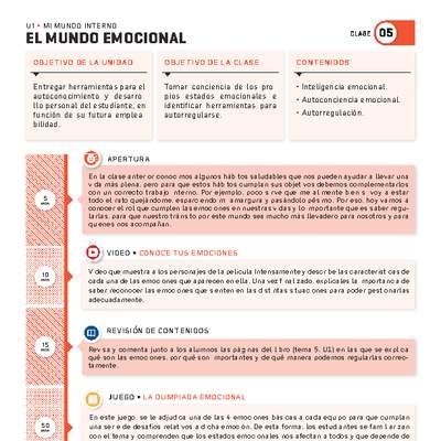 Guía 5. Mi mundo interno. El mundo emocional Guía 5. Mi mundo interno. El mundo emocional