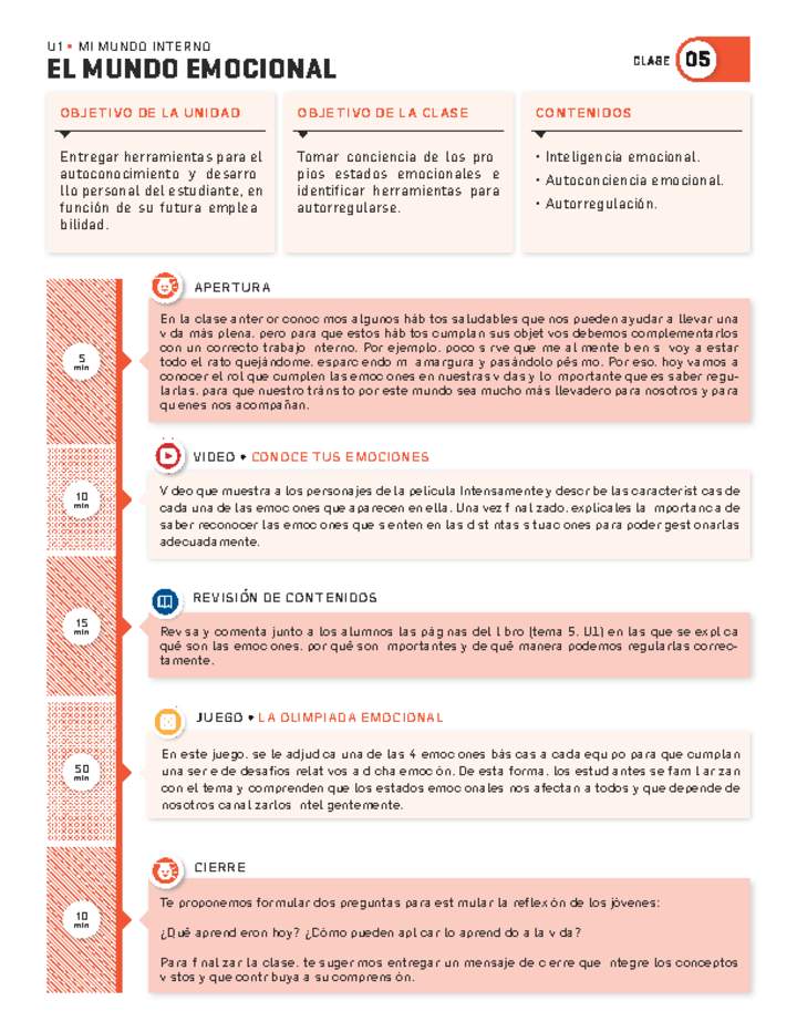 Guía 5. Mi mundo interno. El mundo emocional Guía 5. Mi mundo interno. El mundo emocional