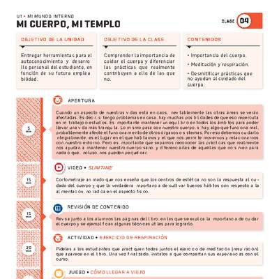 Guía 4. Mi mundo interno. Mi cuerpo, mi templo Guía 4. Mi mundo interno. Mi cuerpo, mi templo