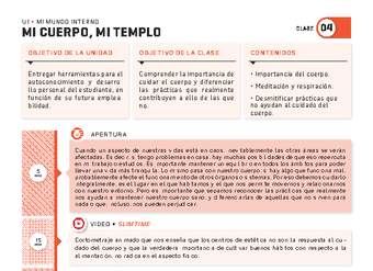 Guía 4. Mi mundo interno. Mi cuerpo, mi templo Guía 4. Mi mundo interno. Mi cuerpo, mi templo