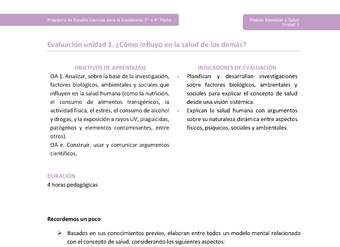 Actividad de evaluación: ¿Cómo influyo en la salud de los demás? Actividad de evaluación: ¿Cómo influyo en la salud de los demás?