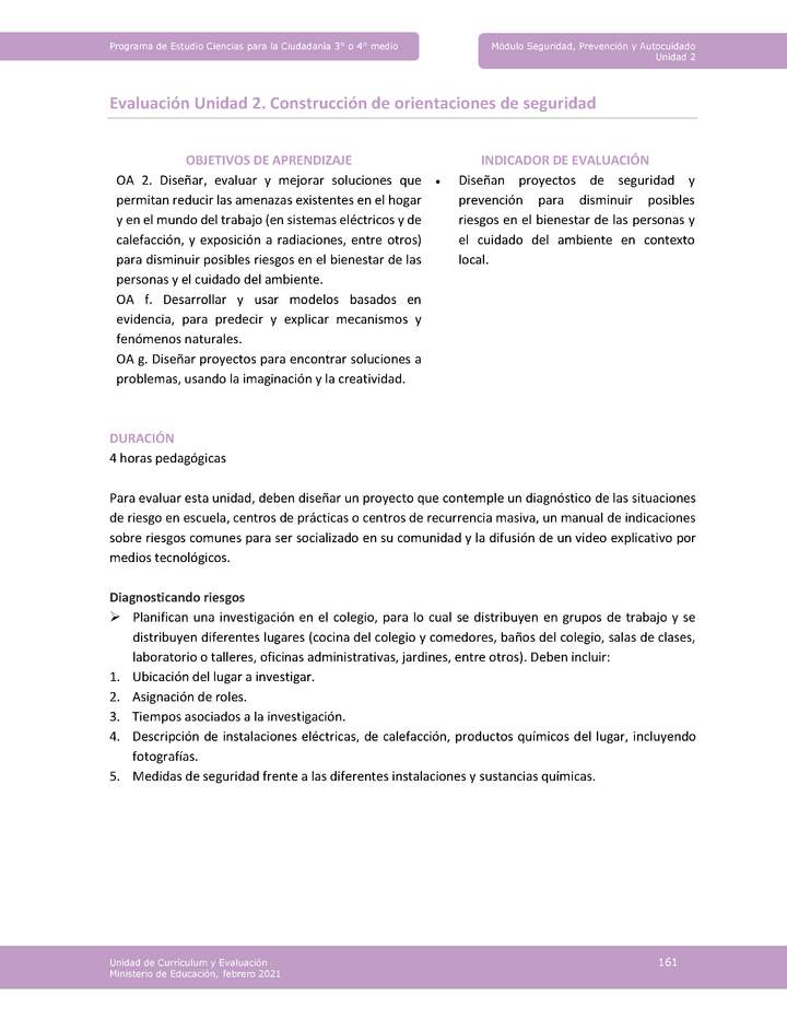 Actividad de evaluación: Construcción de orientaciones de seguridad Actividad de evaluación: Construcción de orientaciones de seguridad