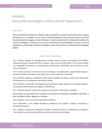 Unidad 1: Innovación tecnológica: ¿Hasta dónde llegaremos? Unidad 1: Innovación tecnológica: ¿Hasta dónde llegaremos?