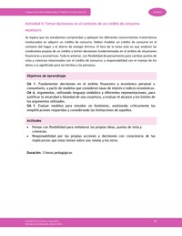 Actividad 4: Tomar decisiones en el contexto de un crédito de consumo Actividad 4: Tomar decisiones en el contexto de un crédito de consumo