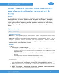 Unidad 1: El espacio geográfico, objeto de estudio de la geografía y construcción del ser humano a través del tiempo Unidad 1: El espacio geográfico, objeto de estudio de la geografía y construcción del ser humano a través del tiempo