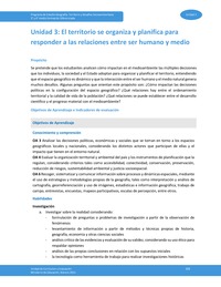 Unidad 3: El territorio se organiza y planifica para responder a las relaciones entre ser humano y medio Unidad 3: El territorio se organiza y planifica para responder a las relaciones entre ser humano y medio