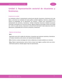 Unidad 1: Representación vectorial de situaciones y fenómenos Unidad 1: Representación vectorial de situaciones y fenómenos