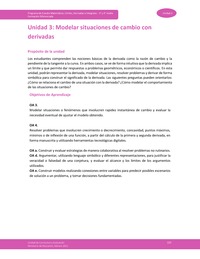 Unidad 3: Modelar situaciones de cambio con derivadas Unidad 3: Modelar situaciones de cambio con derivadas