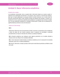 Unidad 4: Hacer inferencia estadística Unidad 4: Hacer inferencia estadística