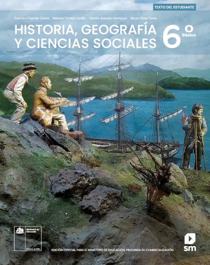 Historia, Geografía y Ciencias Sociales 6° Básico, Santillana, Texto del estudiante - Portada texto Historia, Geografía y Ciencias Sociales 6° Básico, Santillana, Texto del estudiante - Portada texto