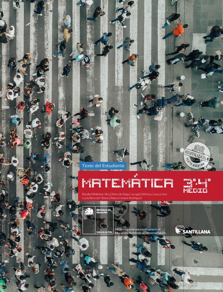 Matemática 3° y 4° Medio, Texto del estudiante - Portada Texto Matemática 3° y 4° Medio, Texto del estudiante - Portada Texto