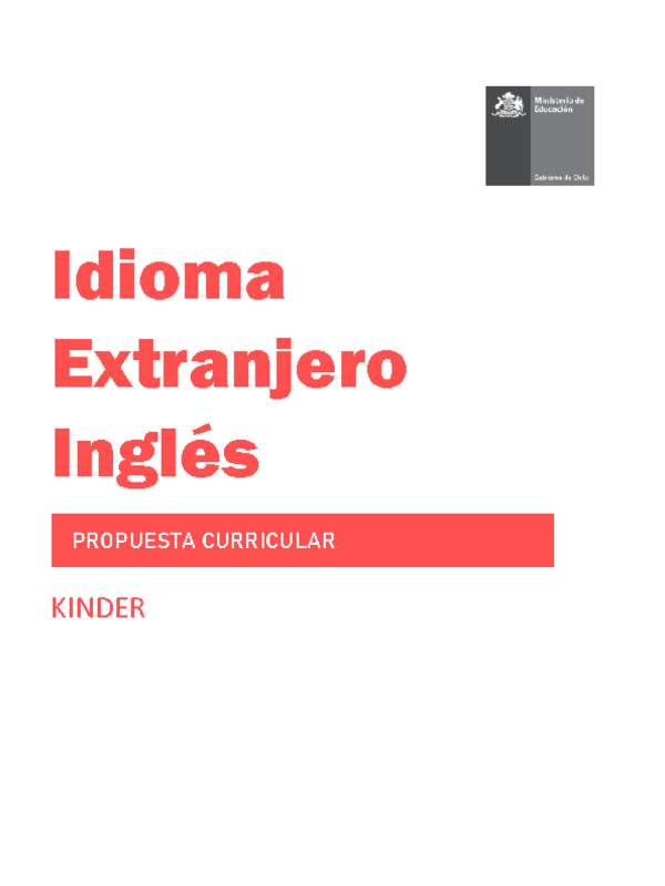 Programa de Inglés (Propuesta) Kinder Programa de Inglés (Propuesta) Kinder