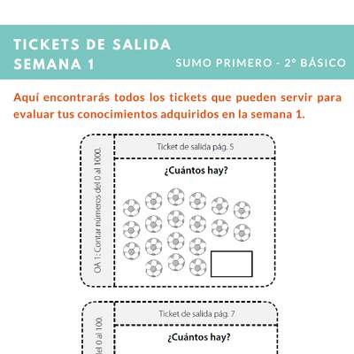 Ticket de salida Matemática 2º básico Unidad 1 Semana 1 Ticket de salida Matemática 2º básico Unidad 1 Semana 1
