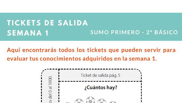 Ticket de salida Matemática 2º básico Unidad 1 Semana 1 Ticket de salida Matemática 2º básico Unidad 1 Semana 1