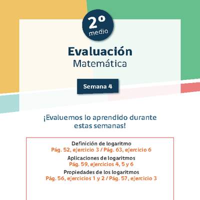 Evaluación 2° medio Matemática Unidad 1 Semana 4 Evaluación 2° medio Matemática Unidad 1 Semana 4